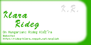 klara rideg business card